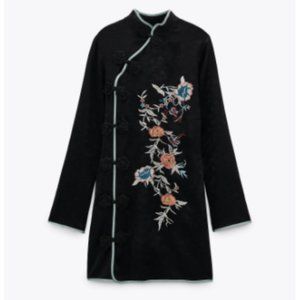 ZARA EMBROIDERED JACQUARD DRESS